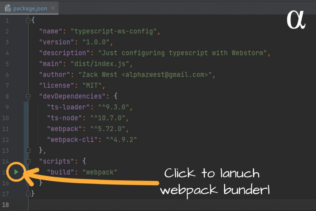 typescript webstorm configuration webpack bundler alpharithms