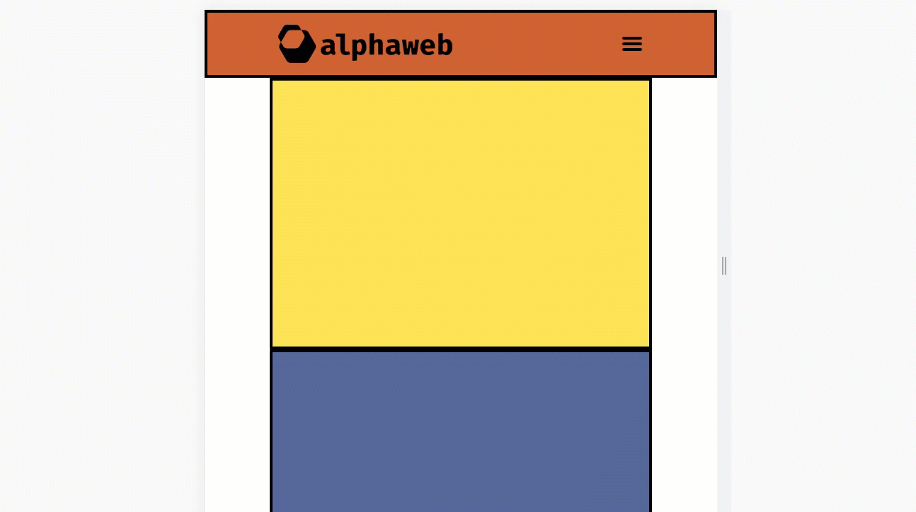 fullscreen mobile menu demo alpharithms